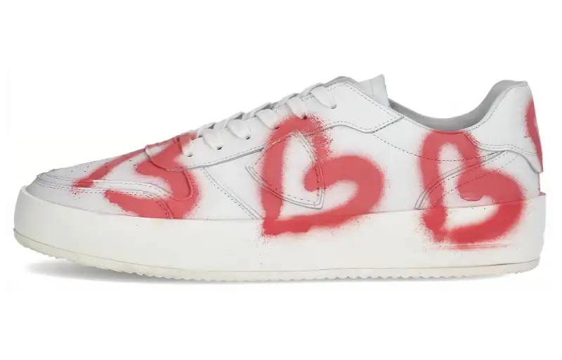 PHILIPPE MODEL Low top Skateboard Shoes Men's White Red