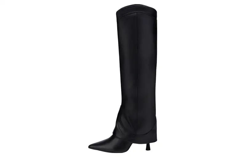AGL Leather Knee high Boots 10cm Women's Black