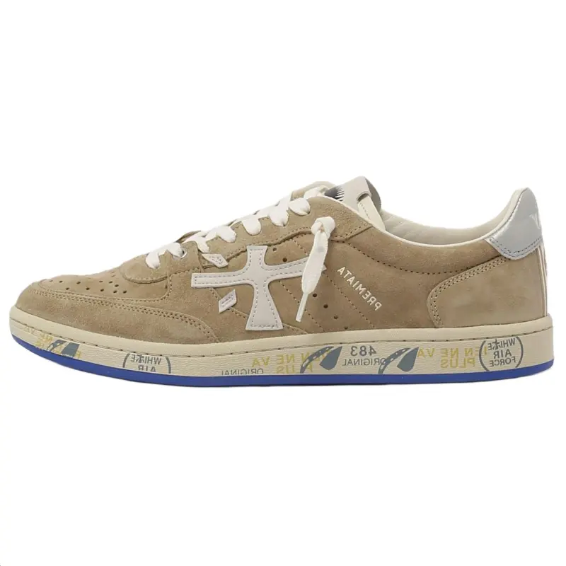 PREMIATA Suede Low top Skateboard Shoes Men's Light Brown