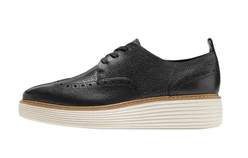COLE HAAN Top Grain Cow Leather Casual Shoes Women's Black