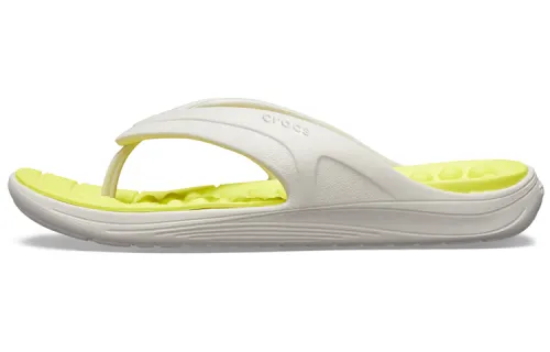 Crocs Reviva Stylish Upper Round Toe Flip Flops 'White Yellow'