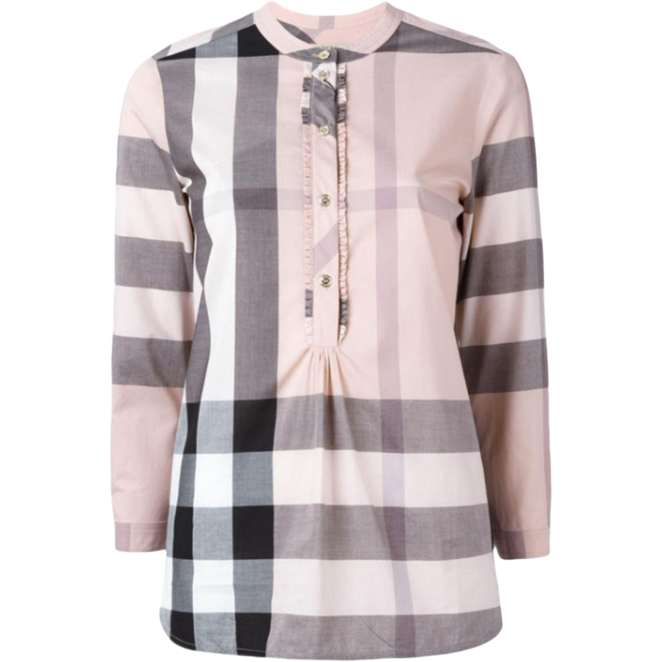 Женская рубашка Burberry (бежевая в клетку)