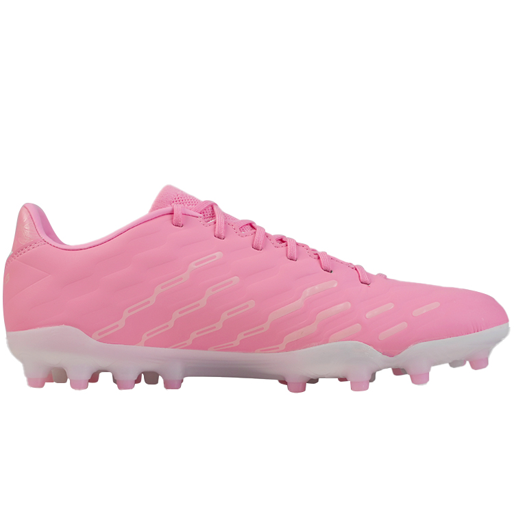 Li Ning MG Multi Ground Artificial Turf Cushioning Slip Resistant Abrasion Resistant Soccer Shoes Men’s Pink