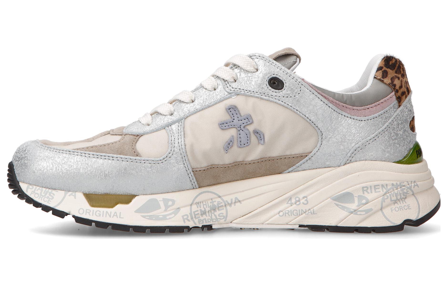 PREMIATA Mased Leather Fashion Low top Casual Shoes Women's Silver