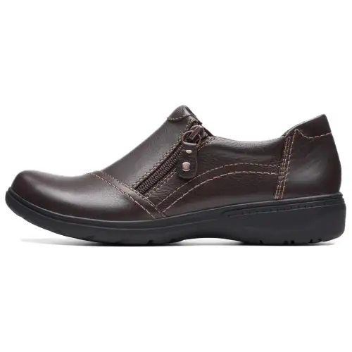Clarks Leather Casual Shoes 3.5cm Women's Dark Brown