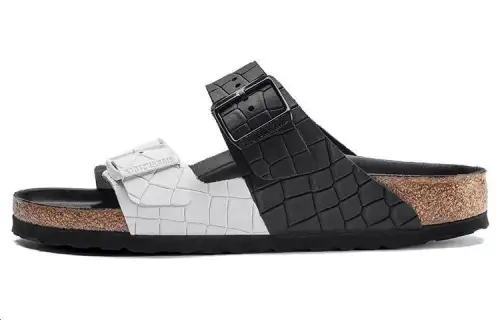 Birkenstock Arizona Leather Slide Slippers Unisex Black Regular