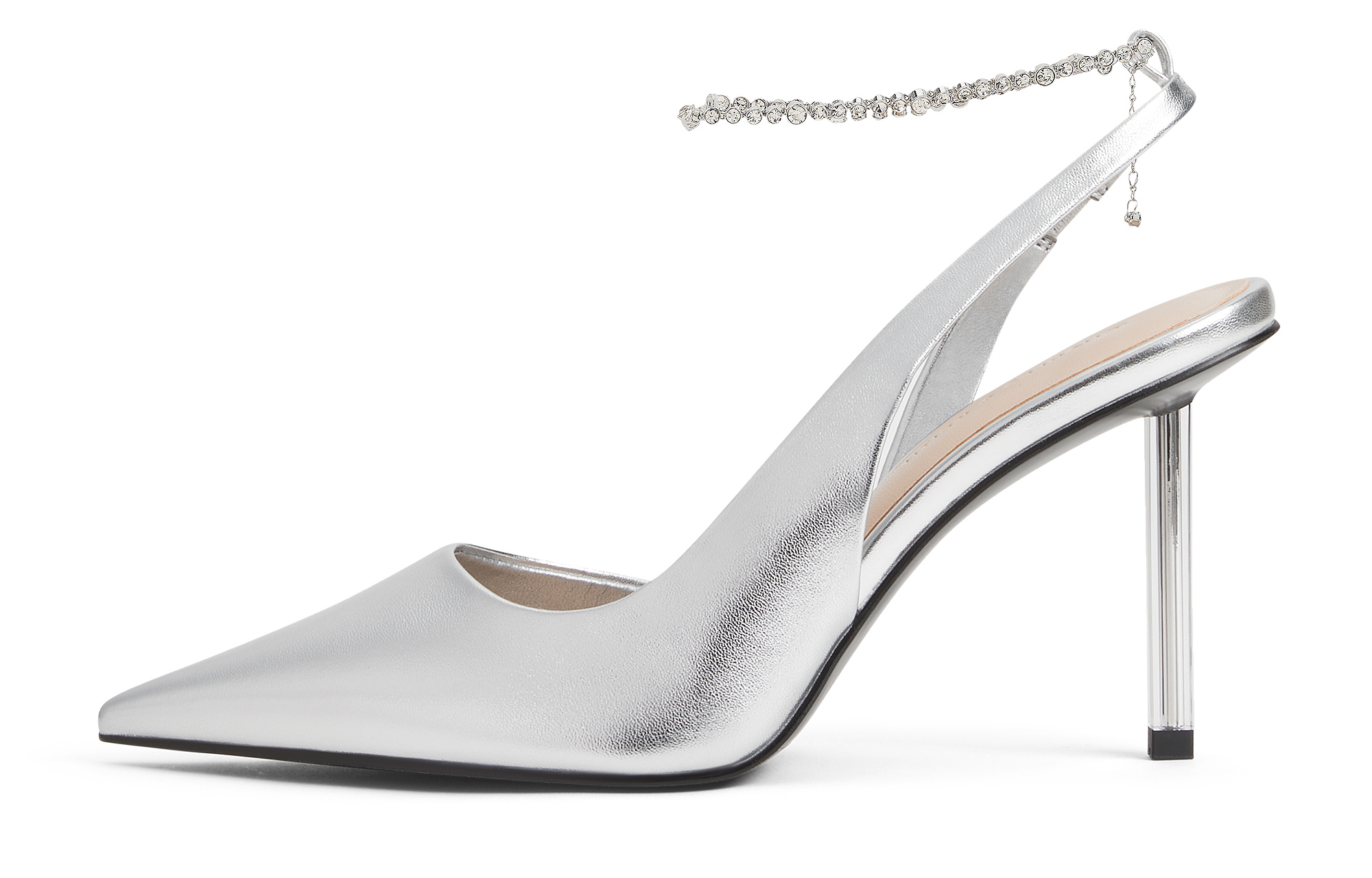 CHARLES&KEITH Small Ck PU, Textile, Synthetic Leather One Strap Sandals 9.1cm Women's