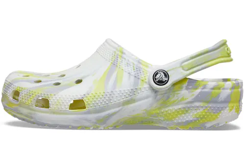 Crocs Classic Clog Marble Beach Sports Unisex White Gray Sandals 'White Gray'
