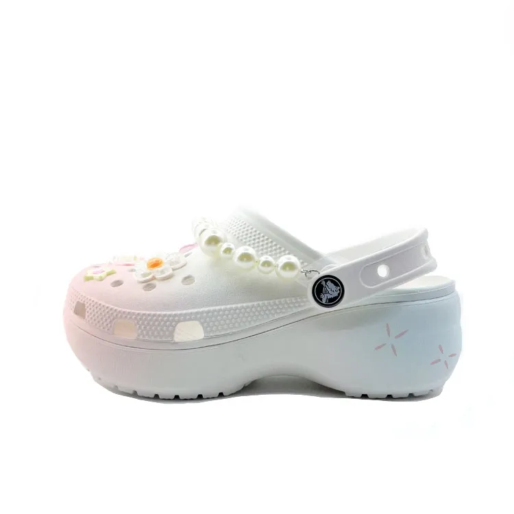 Crocs Classic Platform Clog EVA Clogs Unisex Green Pink