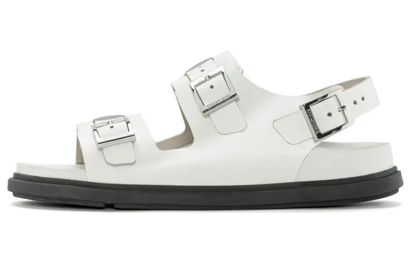 Birkenstock Leather Beach Sandals Women's White Narrow