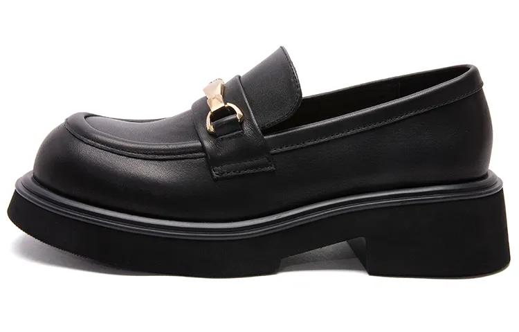 Anthony Miles Cow Leather Loafers 5.2CM Women's Black