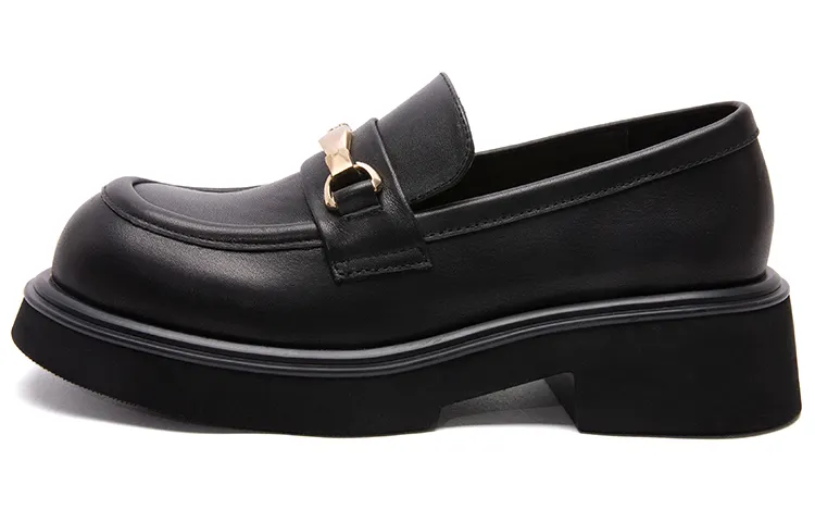 Anthony Miles Cow Leather Loafers 5.2CM Women's Black