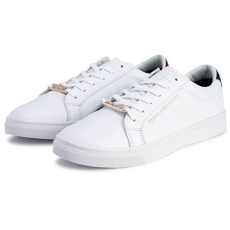 Tommy Hilfiger Leather Low top Skateboard Shoes Women's White
