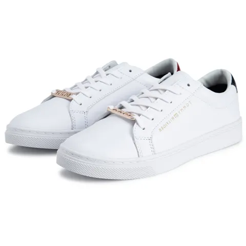 Tommy Hilfiger Leather Low top Skateboard Shoes Women's White