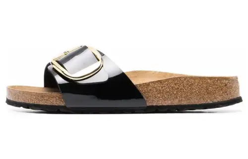 Birkenstock Leather Slide Slippers Women's Black