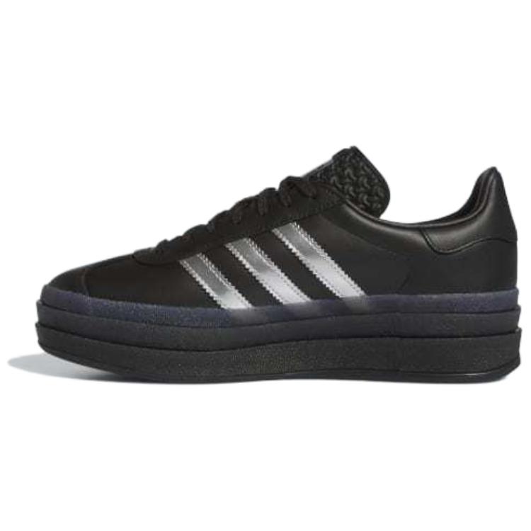 Женские кеды adidas originals Gazelle (черно-серебристые)