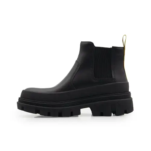 CAT Cow Leather Short Mid Calf Outdoor Rest Work Boots Combat Boots Unisex Black