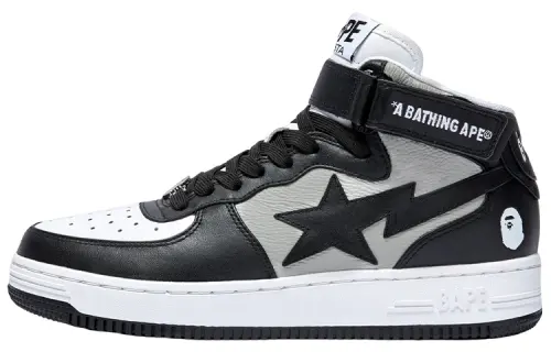 A BATHING APE Bape STA MI Trendy Stylish Skateboarding Shoes Women's Black