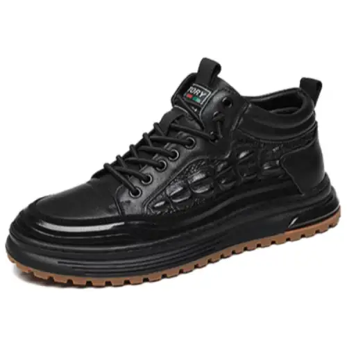 JANE HARLOW Synthetic Leather, Top Grain Cow Leather Lightweight Low top Casual Shoes Men's Black