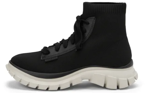 CHARLES&KEITH Pu Lace Up Platform Shoes Women's Black White