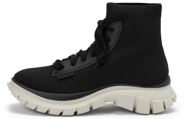 CHARLES&KEITH Pu Lace Up Platform Shoes Women's Black White