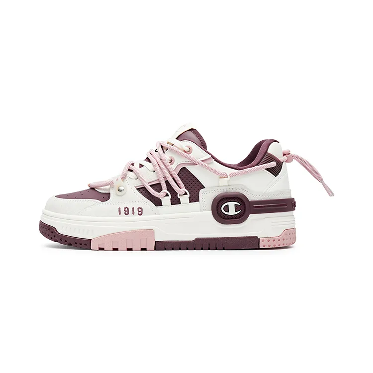 Champion Low top Skateboard Shoes Women's Milk White/Night Brown Red