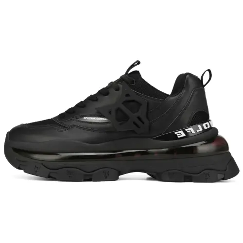 Naked Wolfe Spring Leather Low top Sports Casual Shoes Men's Black