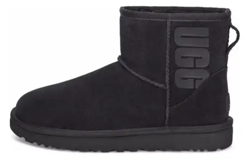 UGG Classic Mini UGG Rubber Logo 'Black' Women's