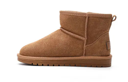 PAUL FRANK Abrasion Resistant Slip Resistant Thermal Short Snow Boots Unisex Light Brown
