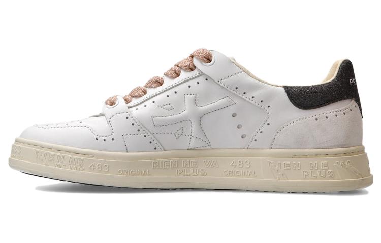 PREMIATA Quinnd Cow Leather Low top Skateboard Shoes Women's White Pink