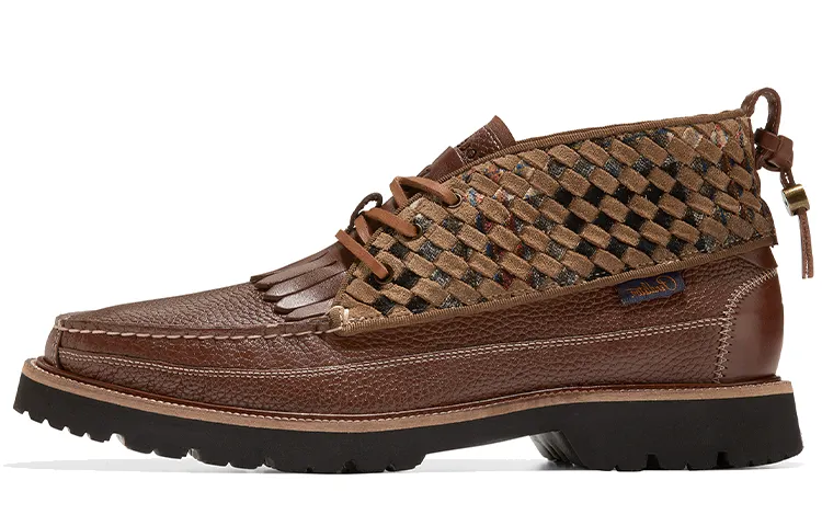 Pendleton x COLE HAAN Leather Casual Leather Shoes Men's Brown