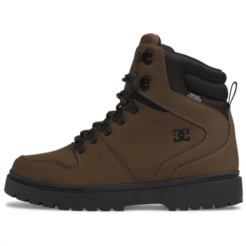 DC Shoes Leather Slip Resistant Abrasion Resistant Mid top Hiking Shoes Men's Umber