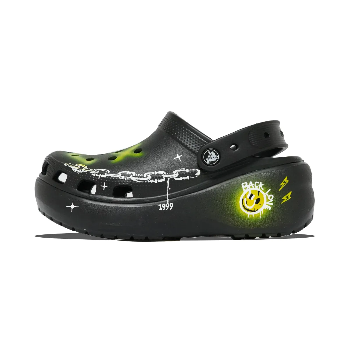 Crocs Classic Platform Clog Graffiti 1999 EVA Clogs Unisex Green Yellow