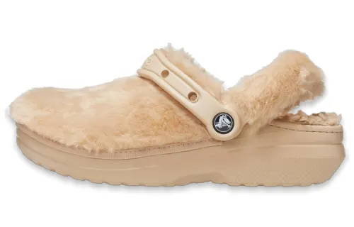 Crocs Classic Fur Sure Clogs 'Chai' Women's