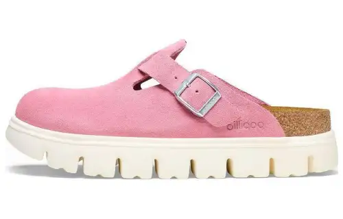Birkenstock Boston Chunky Suede Candy Pink Narrow Women's