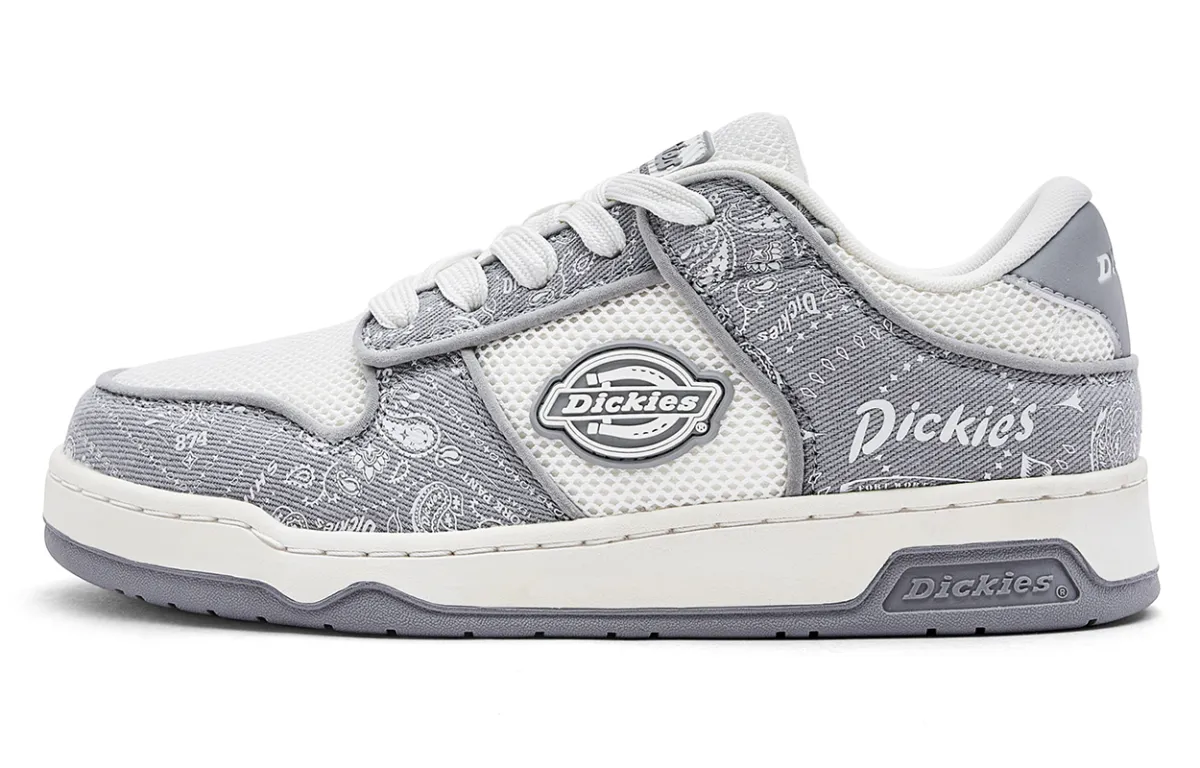 Dickies Textile, Synthetic Leather Lightweight Low top Skateboard Shoes Men's White Gray