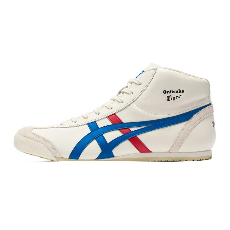 Onitsuka Tiger Mexico Mid Runner Mid top Casual Shoes Unisex Beige Blue