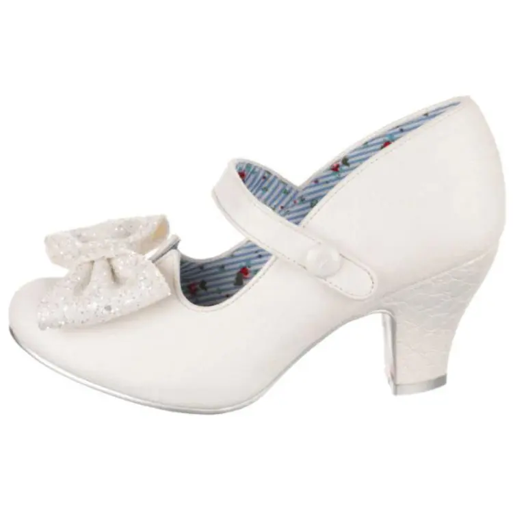 IRREGULAR CHOICE Pu Chunky Heel Mary Jane Shoes 7.2cm Women's White
