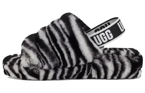 UGG Fluff Yeah Zebra Slide Slipper Color 'Black White' Women's