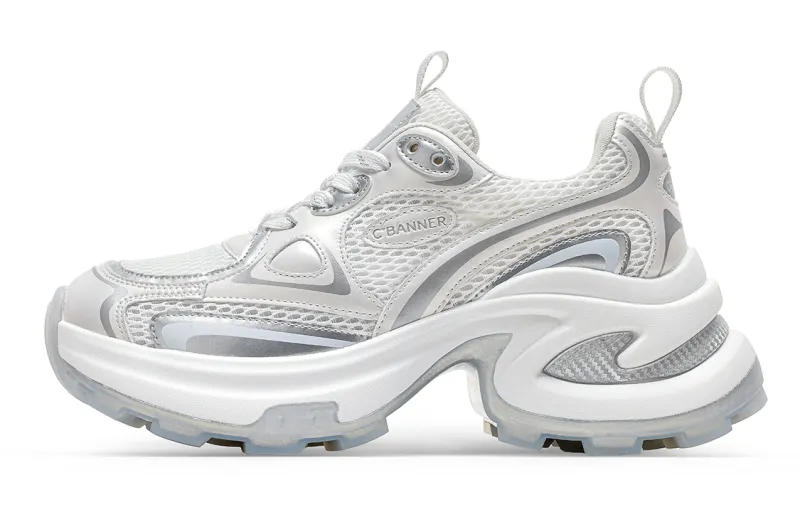 C°BANNER Textile, Leather Cushioning Abrasion Resistant Cushioning, Wear Resistant Low top Chunky Sneakers Women's