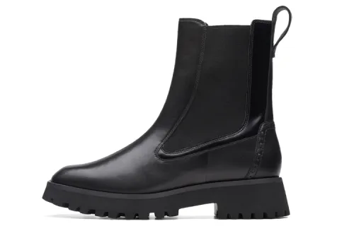 Clarks Short Chelsea Boots Women's Black