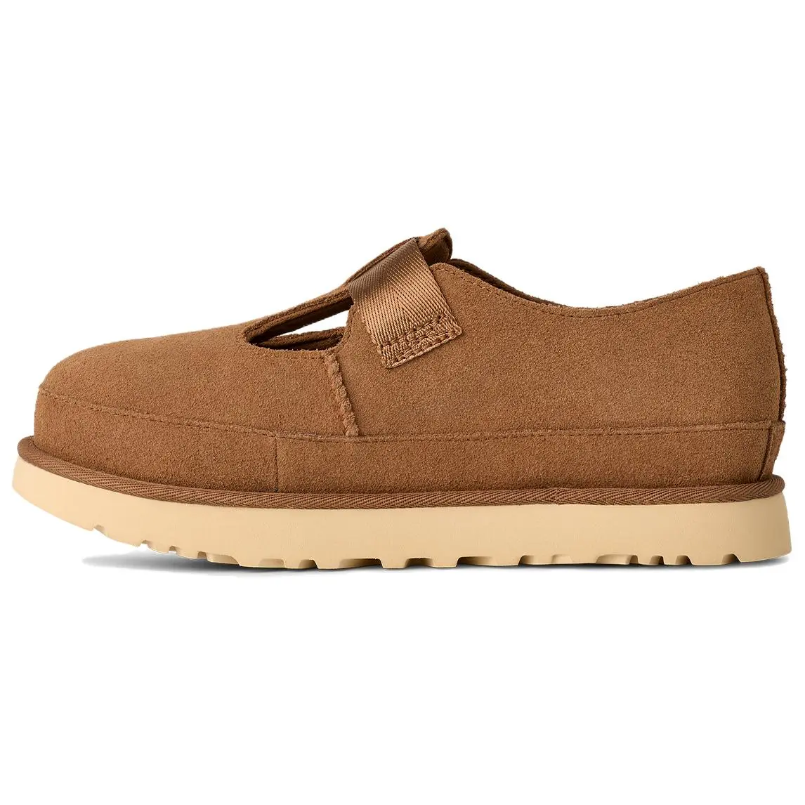 UGG Cow Split Leather Mary Jane Shoes Women's Chestnut