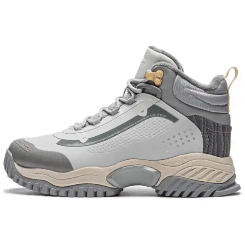 Li Ning Slip Resistant Thermal High top Casual Shoes Women's Gray