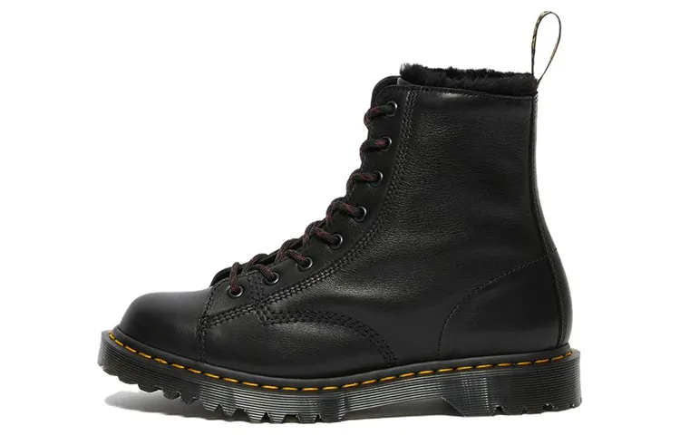 Dr. Martens Barton Shearling Lined Leather Ankle Boots 'Black' Women's