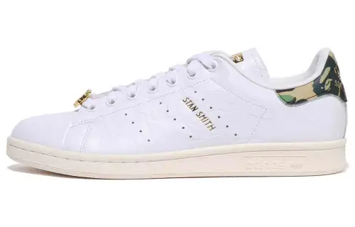 A BATHING APE x Adidas Originals STAN SMITH Leather Low top Skateboard Shoes Men's