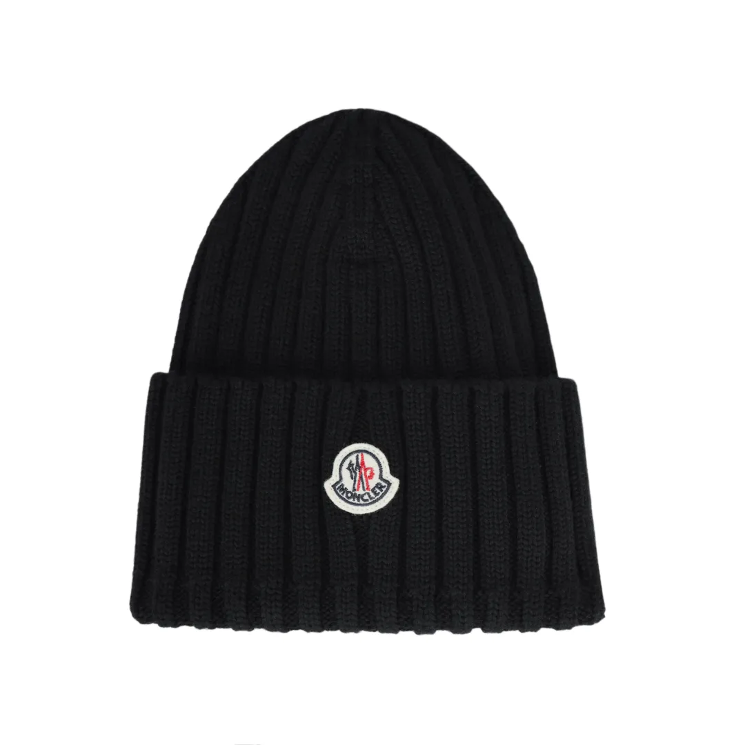 ribbed-knit virgin wool beanie