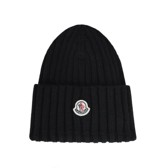 ribbed-knit virgin wool beanie