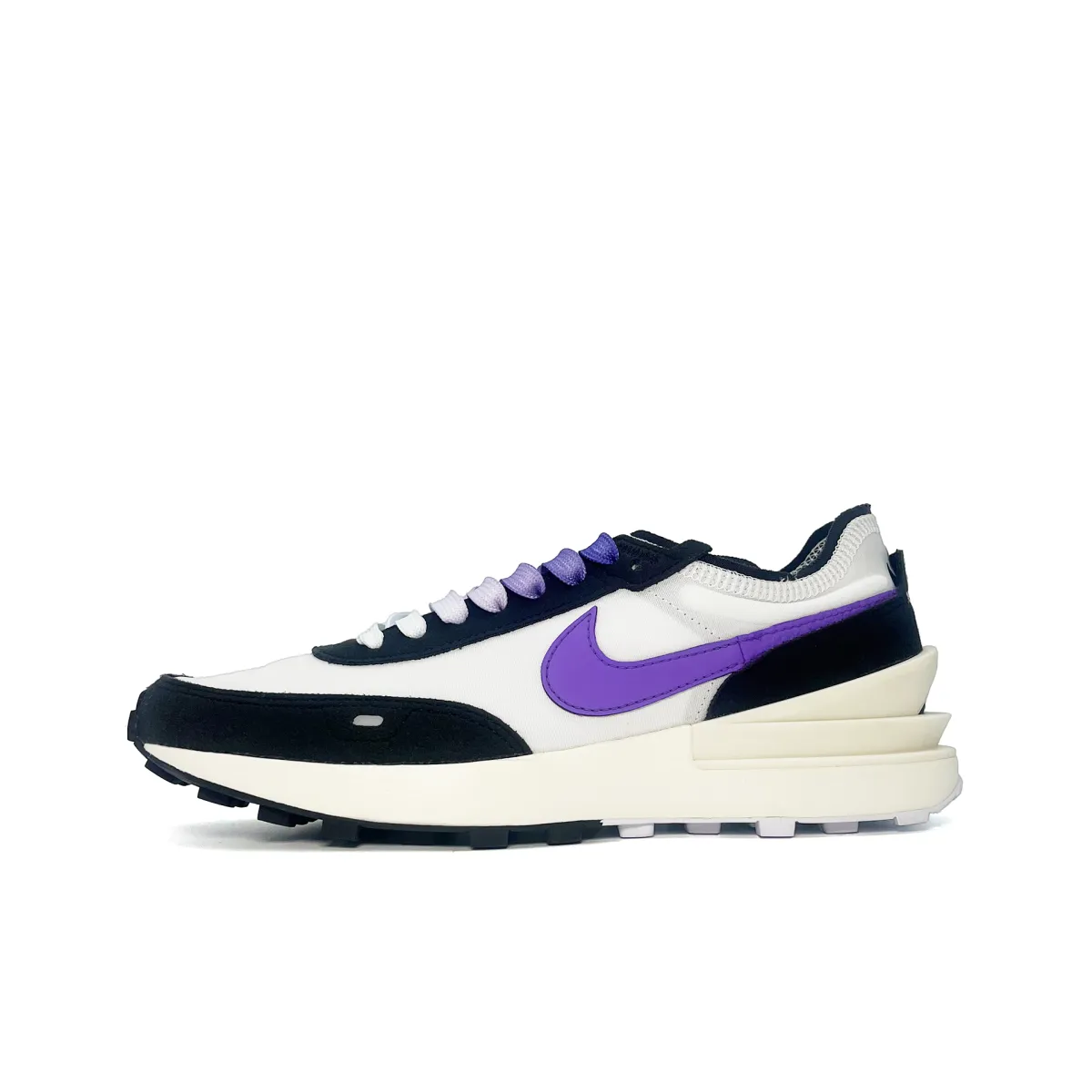 Nike Waffle One Nylon Abrasion Resistant Low top Casual Shoes Men's Black White Purple