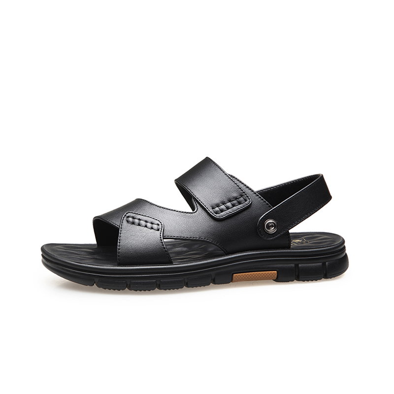 Leather human head, refreshing travel beach sandals, cowhide