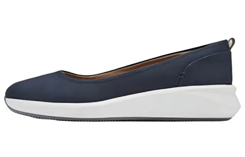 Clarks Leather Casual Shoes 4.5cm Women's Marine Blue